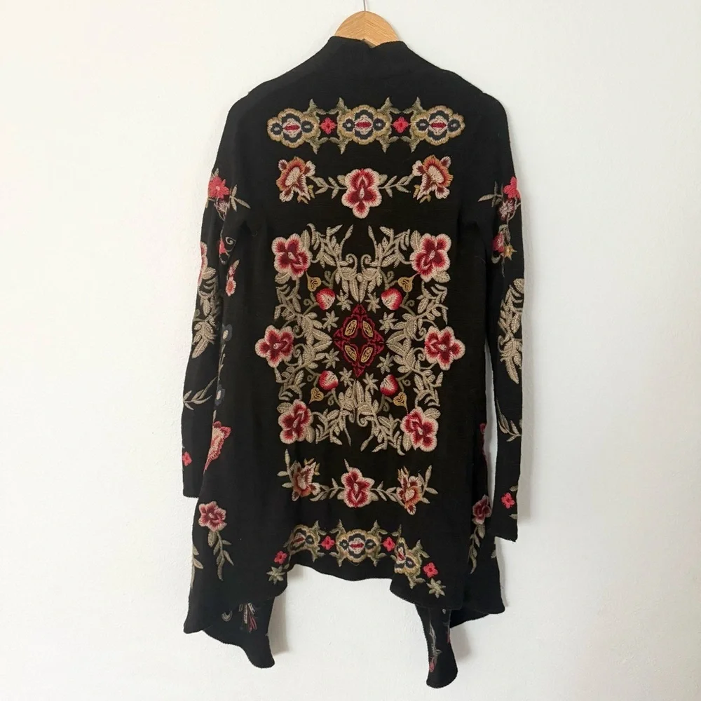 Johnny Was Floral Embroidered Black Cardigan size S - Picture 6 of 14